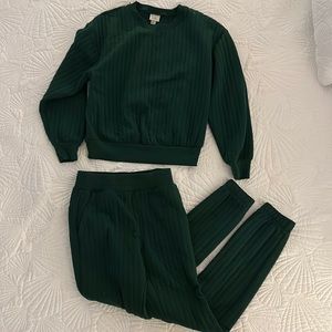Dark green 2 piece sweat set